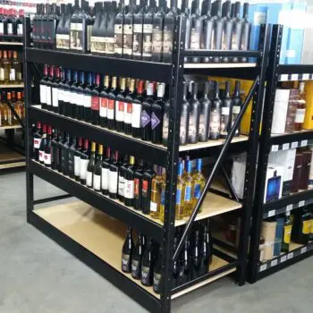 Retail wine shelves display fixtures