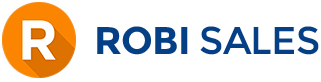 Orange letter R blue text